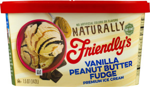 Friendly's Naturally Vanilla Peanut Butter Fudge Premium Ice Cream