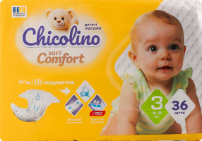 Підгузки Super Comfort 3 4-9кг 36шт Chicolino