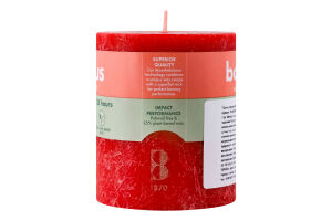 Свічка червона 8х6.8см №103668780341 Bolsius 1шт