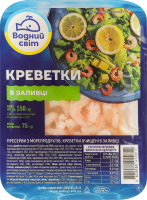 Креветки очищені в заливці Водний світ лоток 150г