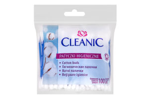 Палички ватні Cleanic 100шт поліетеленова упаковка