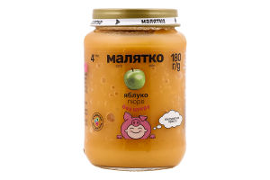 Пюре для дітей від 4міс Яблуко Малятко с/б 180г