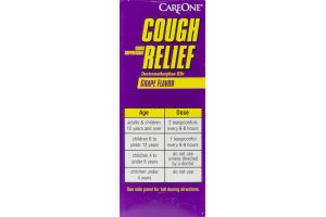 CareOne Cough Relief Alcohol-Free Suppressant Grape Flavor