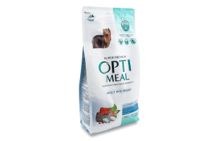 Корм д/дорослих собак мініатюрних порід з високим вмістом лосося сухий 1,5кг Оптіміл