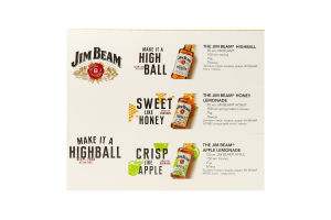 Набор Виски 0.2л 40% бурбон White + Ликер 0.2л 32.5% крепкий Honey + Ликер 0.2л 32.5% крепкий Apple Jim Beam к/у 3шт