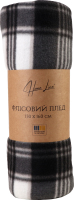 Плед флісовий в клітинку чорно-сірий 130х160см №260995 Полар Home Line 1шт