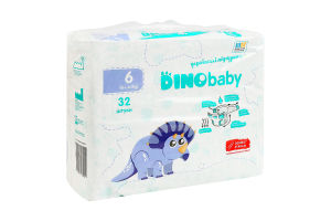 Підгузники для дітей 16кг+ 6 Dinobaby 32шт