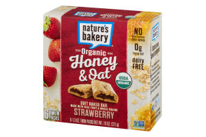 Nature's Bakery Organic Honey & Oat Soft Baked Bar Strawberry - 6 PK