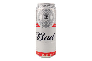 Пиво 500мл 5% светлое пастеризованное Bud ж/б