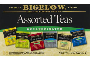 Bigelow Assorted Teas Decaffeinated Tea - 18 CT