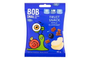 Снек фруктово-ягідний для дітей від 12міс Яблуко-чорниця Baby Bob Snail м/у 40г
