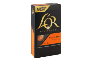 Кофе натуральный жареный молотый в капсулах Delizioso Espresso L'OR к/у 52г