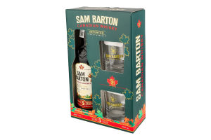 Набор Виски 0.7л 40% канадский купажированный 5YO + 2 стакана Sam Barton к/у
