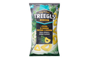 Вироби фігурні неглазуровані з добавками зі смаком сметани з зеленню Treegls м/у 150г