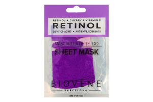 Маска для обличчя тканинна проти ознак старіння Ретинол Biovene 20мл