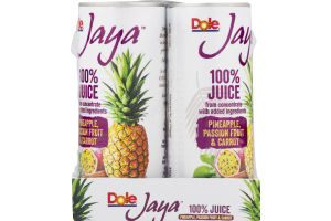 Dole Jaya 100% Juice Pineapple, Passion Fruit & Carrot - 4 PK