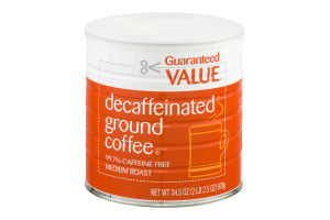 Guaranteed Value Decaffeinated Ground Coffee Medium Roast