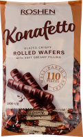 Трубочки вафельные глазированные Konafetto blanc Roshen м/у 1кг