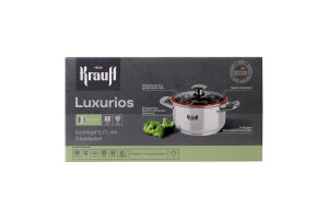 Кастрюля зі скляною кришкою 0.7л d12см №26-338-065 Luxurios Krauff 1шт