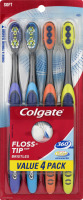 Colgate 360 Total Advanced Floss-Tip Bristles Soft Toothbrush - 4 PK