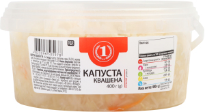 Капуста квашеная ТМ "1" ведро 400г