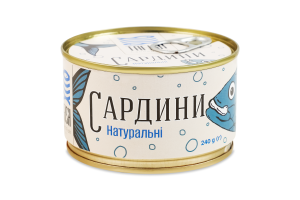 Сардины натуральные с добавлением масла стерилизованные TaFish ж/б 240г