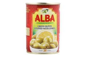 Оливки фаршировані лимоном 300мл ж/б з ключем Alba Food