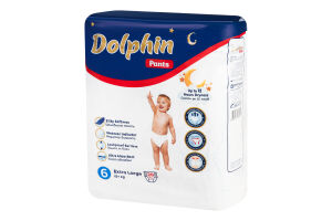 Підгузки-трусики екстра лардж 6 15+кг 20шт Долфін