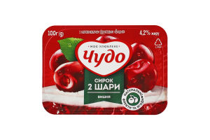 Сирок 4.2% збитий з наповнювачем фруктовим двошаровий Вишня Чудо ст 100г