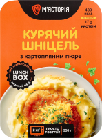Шніцель курчий з картопляним пюре 350г в/у коробка М'ясторія