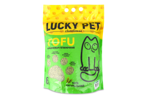 Еко-наповнювач гігієнічний для котячого туалету М'ята Tofu Lucky Pet 2.6кг