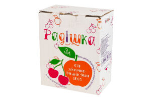 Сок прямого отжима неосветленный пастеризованный яблочно-вишневый Радішка к/у 3л