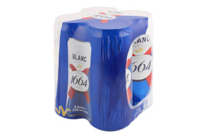Пиво спеціальне 4х330мл 4.8% пшеничне світле пастеризоване Blanc Kronenbourg 1664 м/у
