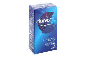 Презервативы латексные с силиконовой смазкой Классические Durex 12шт