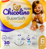 Трусики-підгузники для дітей 16-24кг 6 Super Soft Chicolino 30шт