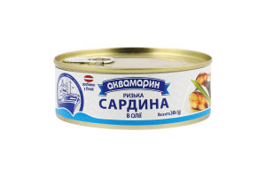 Сардина рижская в масле Аквамарин ж/б 240г