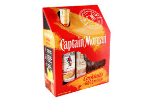 Набір Напій алкогольний 0.7л 35% на основі карибського рому Spiced Gold + склянка Captain Morgan к/у 1шт