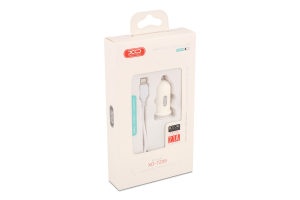 Пристрій зарядний автомобільний 2USB 2,4A+Кабель USB Lightning ХО