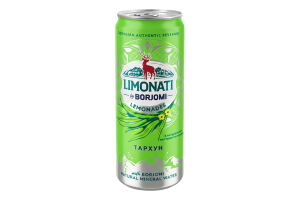 Лимонад грузинський сильногазований соковий пастеризований Тархун Limonati Borjomi з/б 330мл