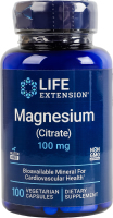 Добавка диетическая вегетарианские капсулы 100мг Цитрат магния Life Extension 100шт