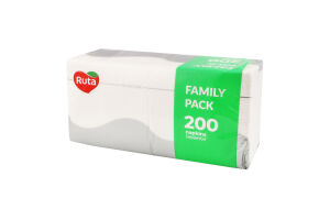 Салфетки бумажные 235х235мм Family pack Ruta 200шт