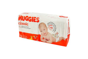 Подгузники для детей 4-9кг 3 Classic Huggies 52шт