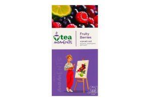 Чай черный ароматизированный с добавлением растительного сырья Фруктовые ягоды Tea Moments к/у 22х1.8г