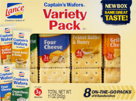 Lance Captain's Wafers Variety Pack Cracker Sandwiches - 8 PK