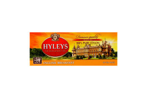 Чай чорний цейлонський байховий дрібний English Breakfast Hyleys к/у 20х1.5г