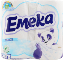 Папір туалетний 3-х шаровий White Emeka 4шт