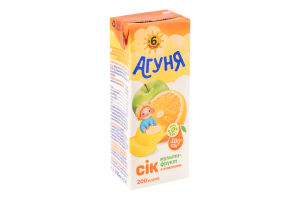 Сок для детей от 6мес с мякотью восстановленный стерилизованный гомогенизированный Мультифрукт Агуня т/п 200мл