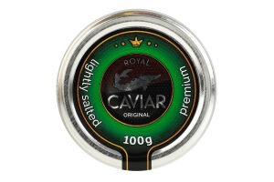 Ікра осетрових зерниста Premium Royal Caviar в/ґ с/б 100г