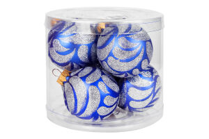 Набір куль ялинкових скляних без малюнка АСК діаметр 60мм 6шт