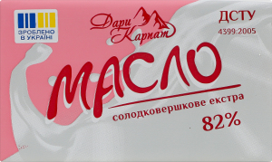 Масло солодковершкове 82% Екстра Дари Карпат м/у 180г